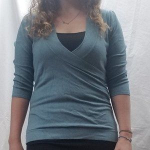Aqua Blue 3/4 Sleeve Sweater